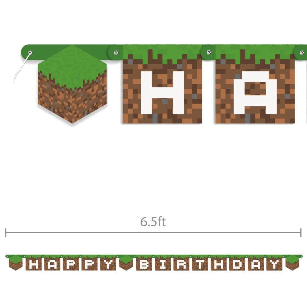 MINECRAFT JOINTED HAPPY BIRTHDAY BANNER