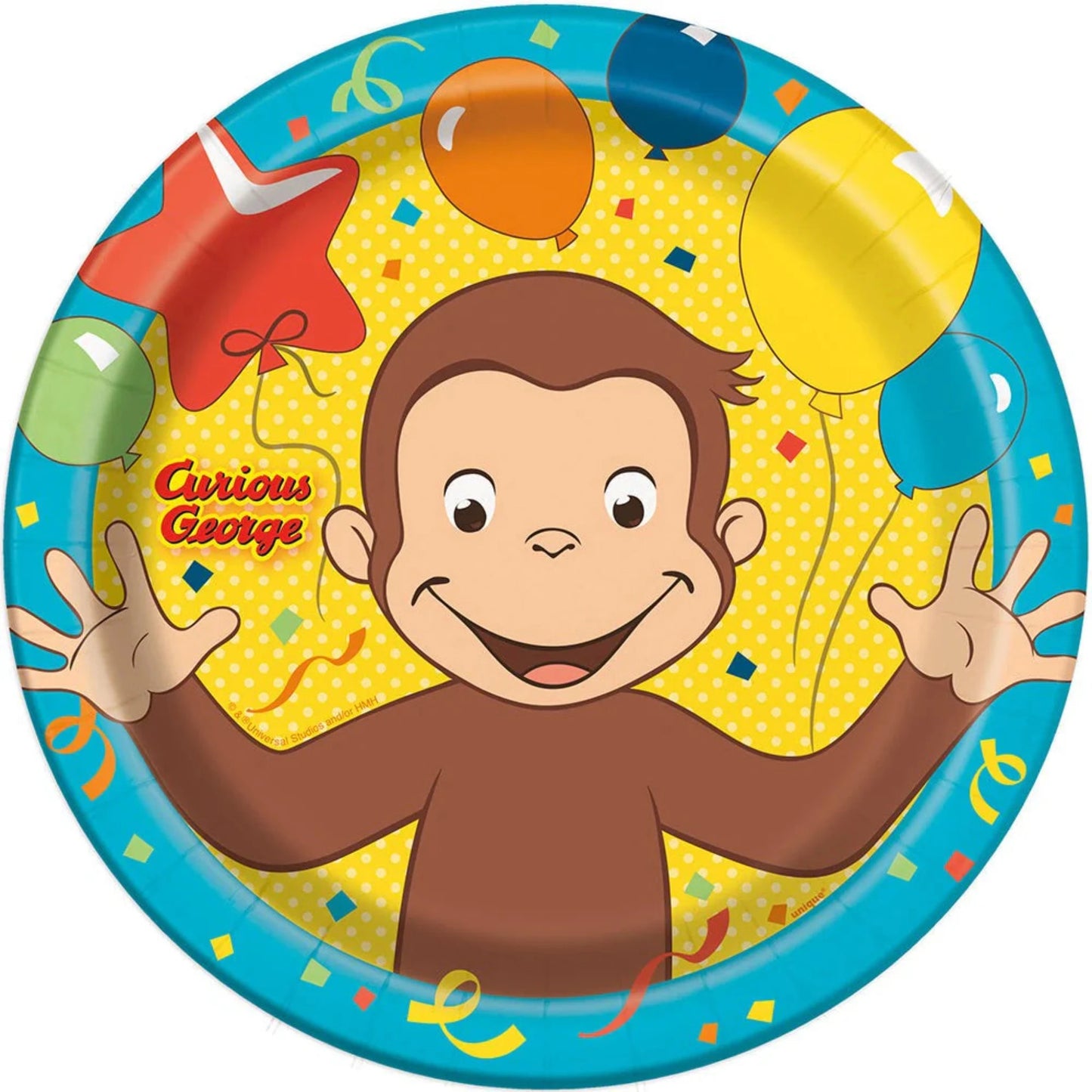 Curious George Round Dinner Plates