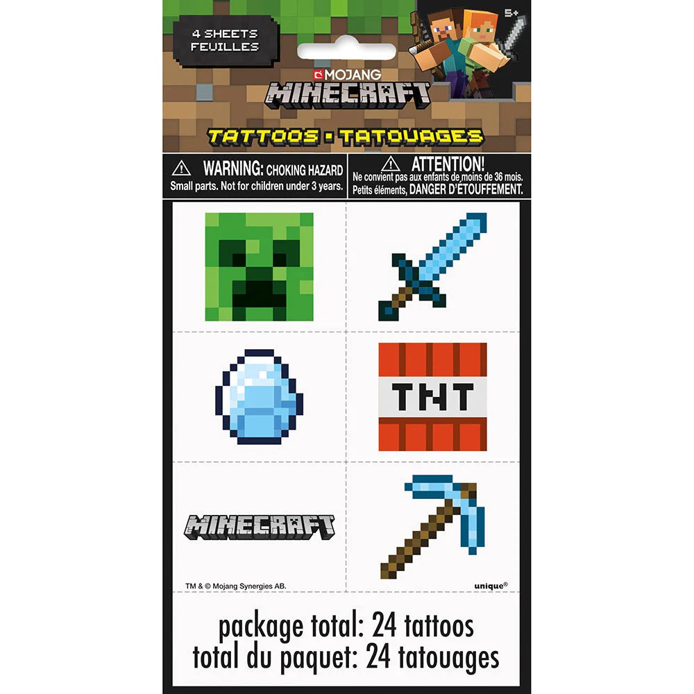 Minecraft Tattoos 24ct