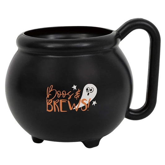 Bats & Boos Halloween "Boos and Brews" Cauldron Shaped