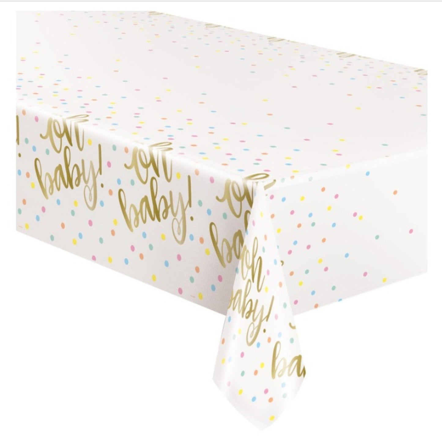 Gold Baby Shower Rectangular Plastic Table Cover