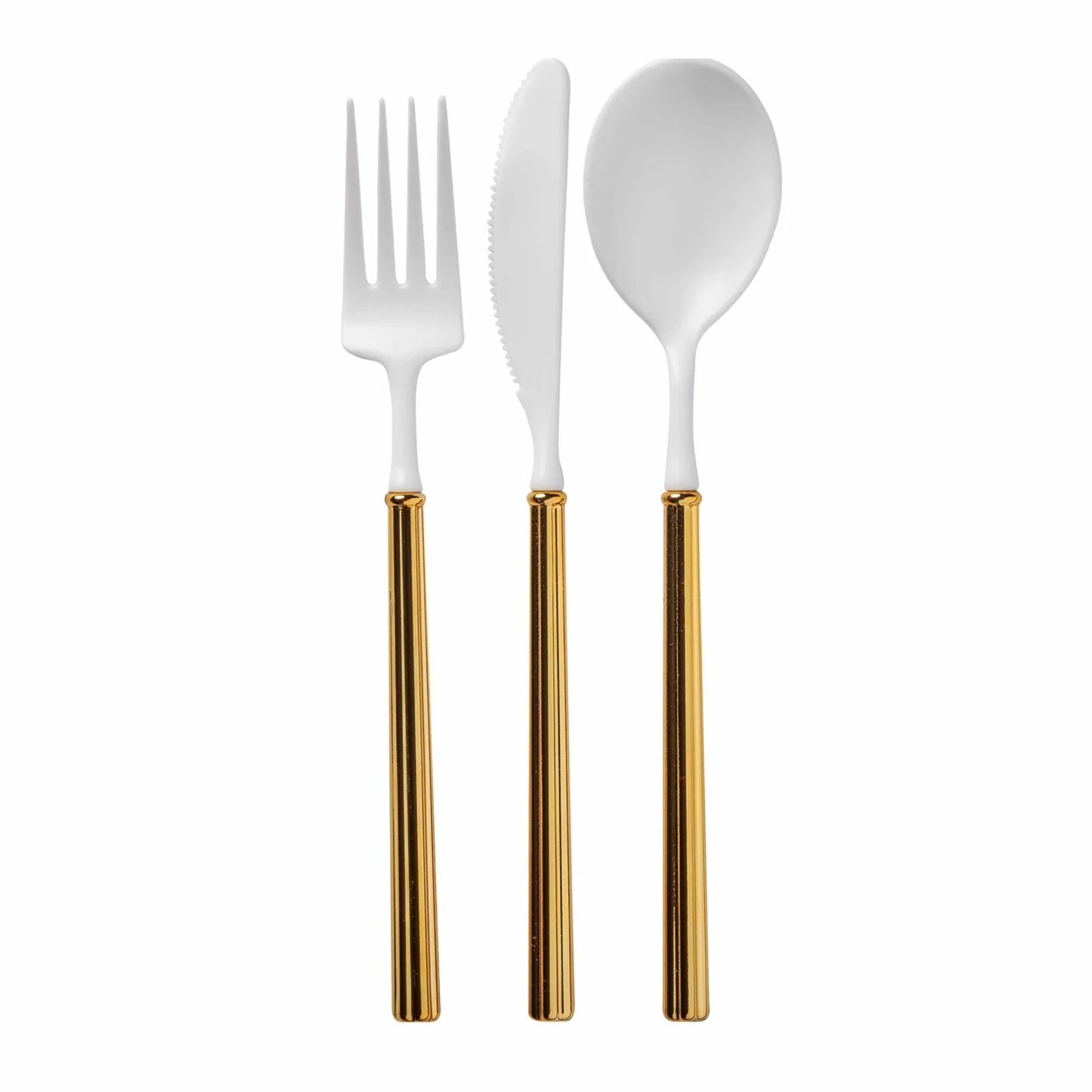 Villa Cutlery White/Gold Handle Set of 24